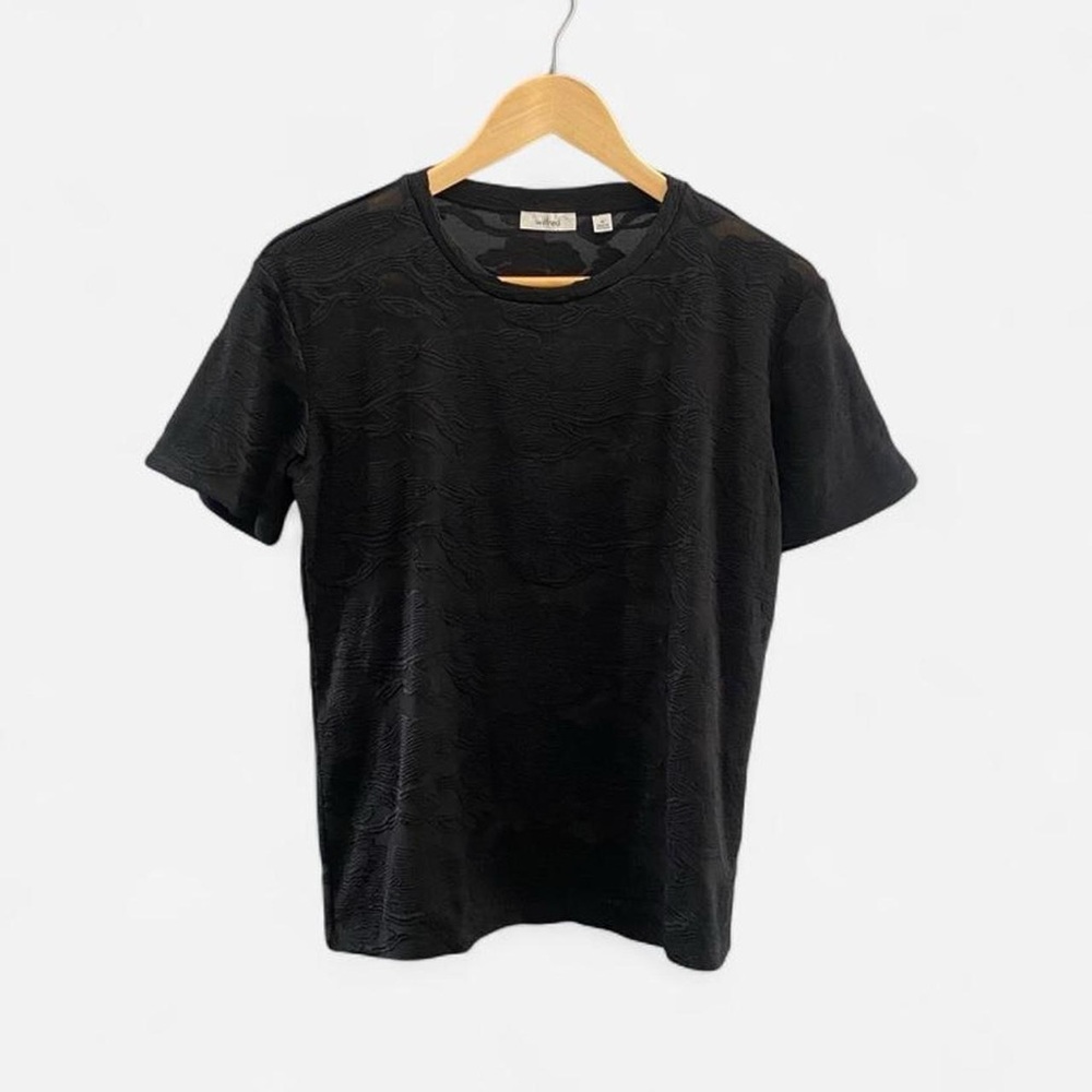 Aritzia Wilfred black semi sheer Jacquard top